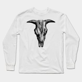 Vintage Animal Skull | Bull Skull | Steer Skull | Cow Skull | Sheep Skull | Horned Skull | Long Sleeve T-Shirt